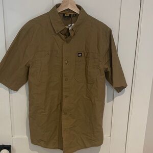 CAT Men's Tan Casual Button Down Shirt